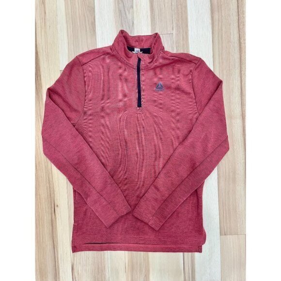 Men's Reebok Crossfit Red Heathered Quarter Zip Jacket S - Picture 1 of 3